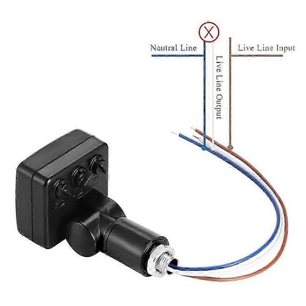 220V Mini Människokropp Infraröd Sensor Infraröd Kroppssensor Strömbrytare LED Strålkastare PIR Rörelsesensor Justerbar Svart