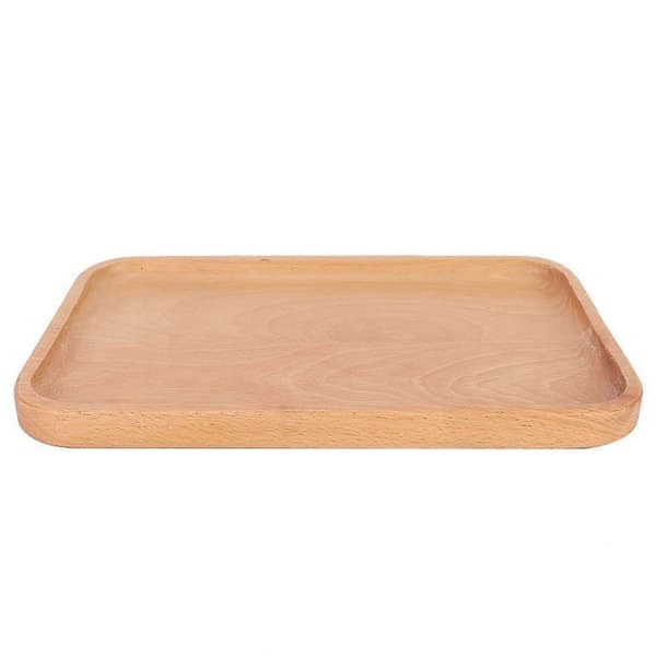 Rektangulær træbakke til småkager, slik, snacks, frugt, fade, serveringsbakke, hjemmekøkken, rektangulær, 30 x 20 x 2 cm