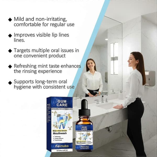 3X Feimuko Oral Gum Therapy Drops, Bivenom Formel Dyb Penetration til Tandkødsreparation A