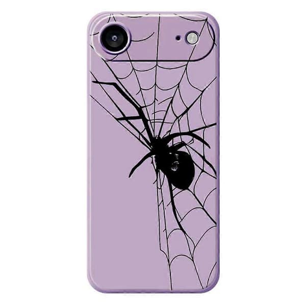 Til iPhone 17 Air-cover med edderkoppemønster og lige kant i TPU-etui - lilla