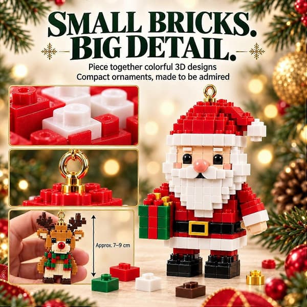 24-dages 3D mini-julebyggeklods-julekalender 2026, juletræspynt