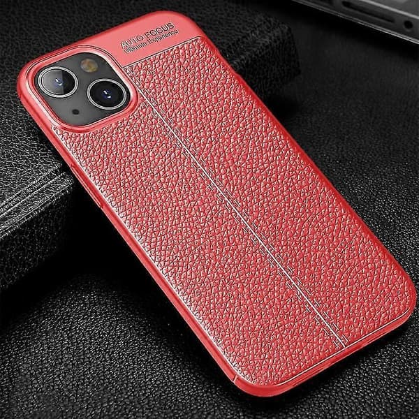 Til iPhone 13 Litchi tekstur TPU stødsikkert etui (sort)
