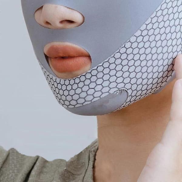 V Ansiktslyft Slim Strap Bälte Dubbel Hakareducerare Anti Rynkbandage Åldrande Bandmask