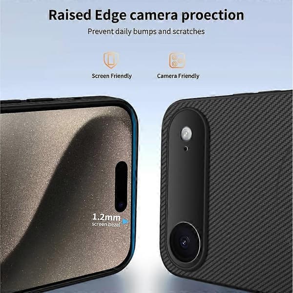 Til iPhone 17 Air-deksel kompatibelt med MagSafe WANLONFENG TQ Series karbonfibertekstur PC TPU-telefon