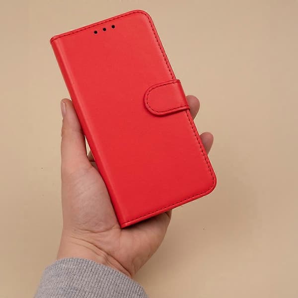 iPhone 17e / iPhone 16e - Bokomslag Etui Mobil lommebok Rød