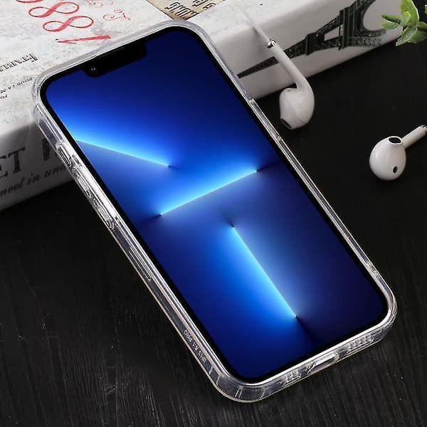 Til iPhone 13 Pro Macaron Linseramme Gennemsigtig TPU Telefoncover (gul)