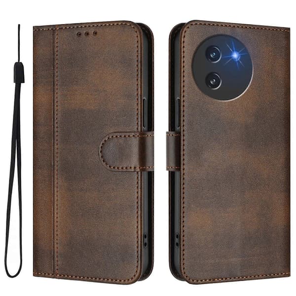Linjeskarvspänne Retro Läder Telefonfodral (För DOOGEE Note 59 / 59 Pro)