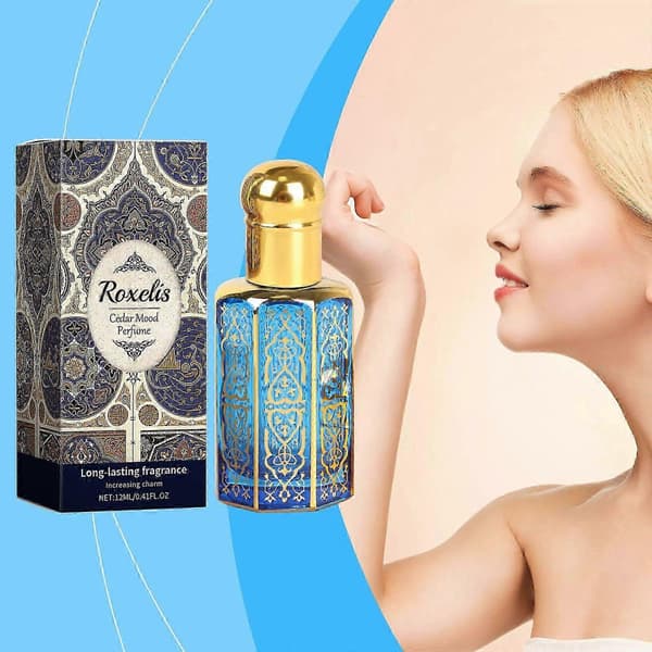 Ceder Arabisk Roll-On Parfym, Långvarig Fräsch Trä- & Rökelsedoft, Bärbar 12ml