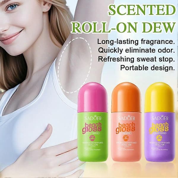 SADOER Beach Gloss Parfumeret Roll-On - 50ml, Hyaluronsyre, Frisk