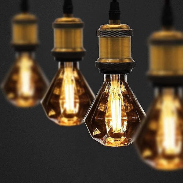 Glødelampe Diamond Led 4W Retro Stil Dekorativ Glødelampe Glødetråd 240V E27