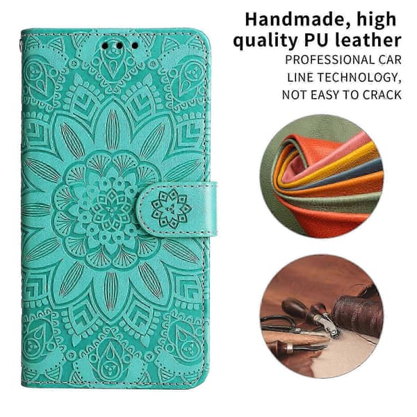 Compatible For iPhone 17 Air Case Sunflower Imprint Leather Wallet Phone Cover