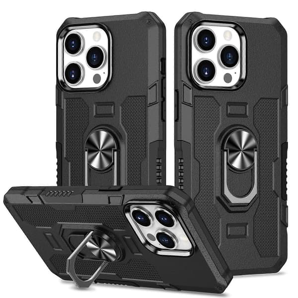 For iPhone 13 Pro Ringholder Armor Hybrid Telefondeksel