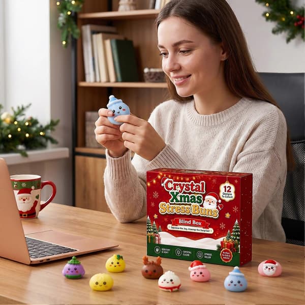Squishy Julekalender til jul, blødt TPR Fidget-legetøj til julefrokostgaver