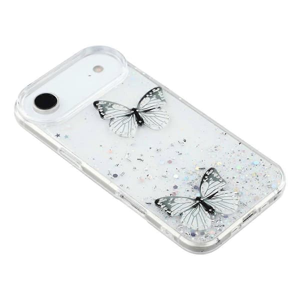 Kompatibel for iPhone 17 Air Case Epoxy PVC Butterfly TPU Estetikk Telefondeksel