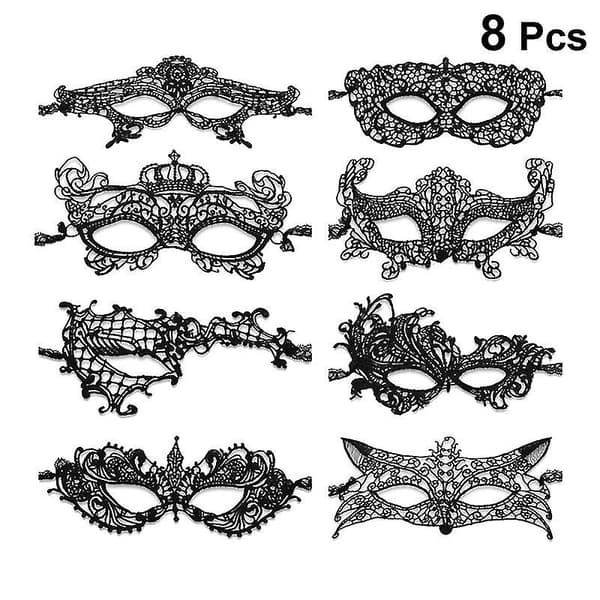 8 stk. Halloweenmaske til Halloweenpynt