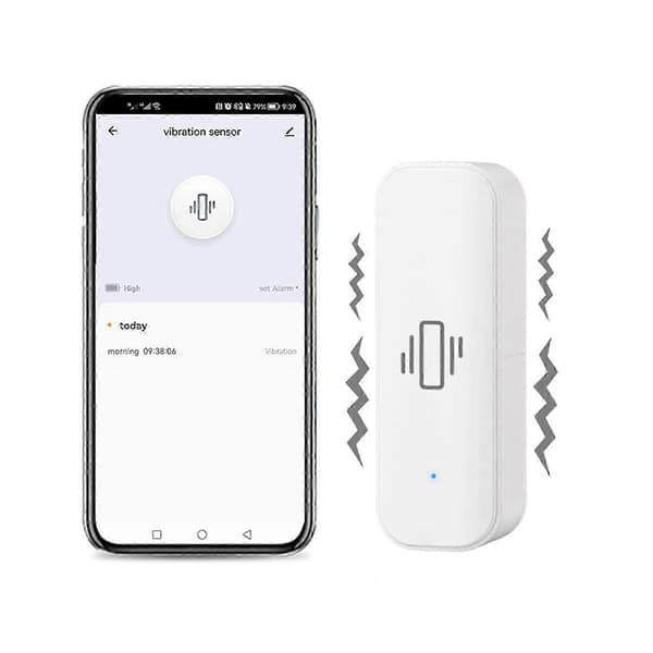 2X Tuya Smart Vibrasjonssensor ZigBee Tuya Sensor Monitor App Kontroll Sikkerhetsbeskyttelse Zigbee Sensor
