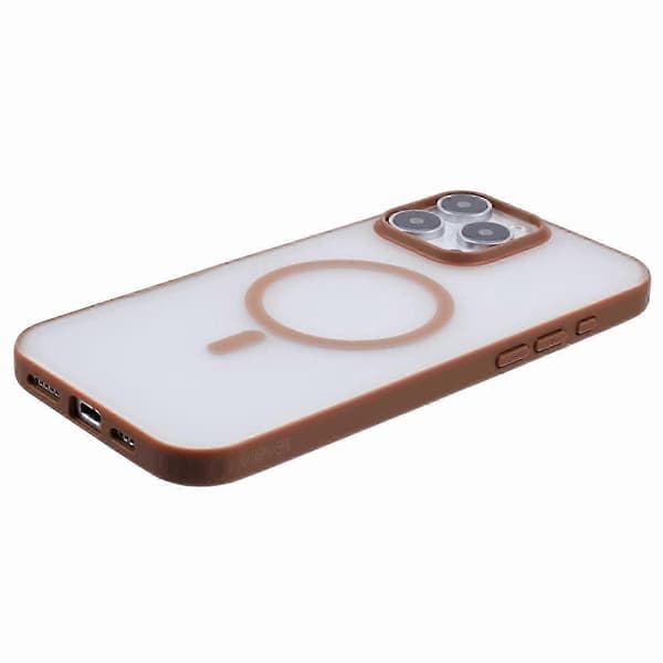 Førsteklasses magnetisk deksel i titangull til iPhone 16 Pro Max med matt anti-fallbeskyttelse