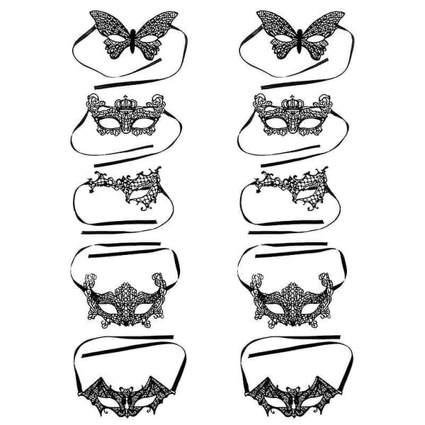 10 st Halloweenmasker för Halloween-dekorationer