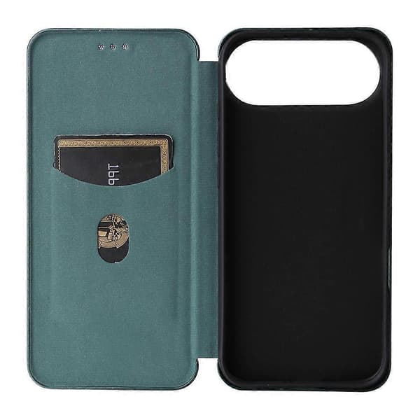 Compatible with iPhone 17 Air Case Carbon Fiber Texture Drop-proof PU Leather Phone Cover