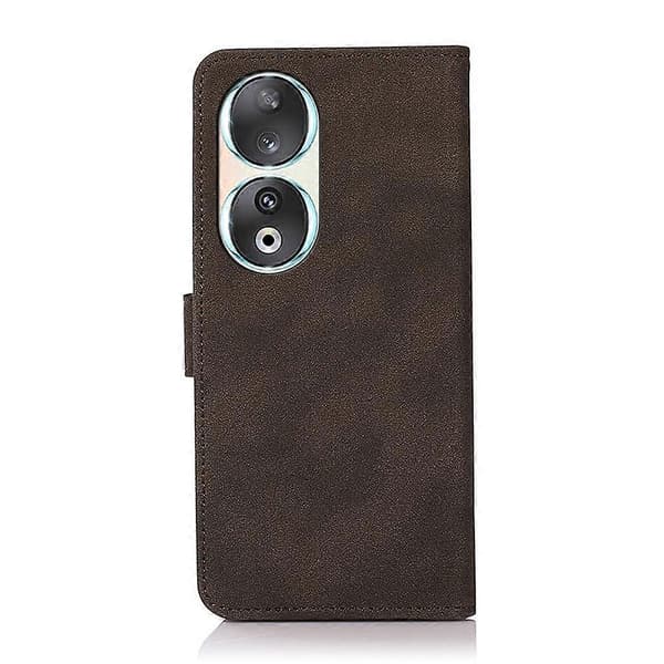För Honor 90 KHAZNEH Matt Textur Läder Telefonfodral (Brun)