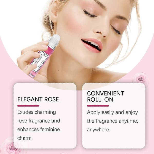 Rose bærbar roll-on parfyme for kvinner, frisk langvarig duft for par, 10 ml