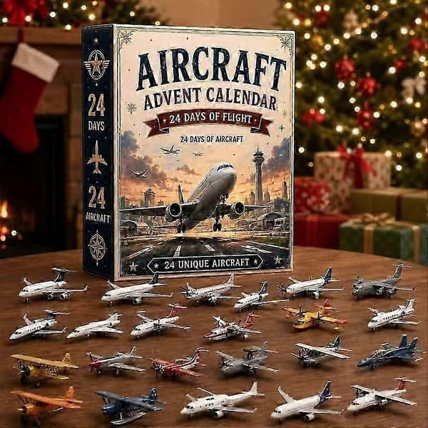 Julekalender blindboks, 24 flymodeller, 2D flat akryl