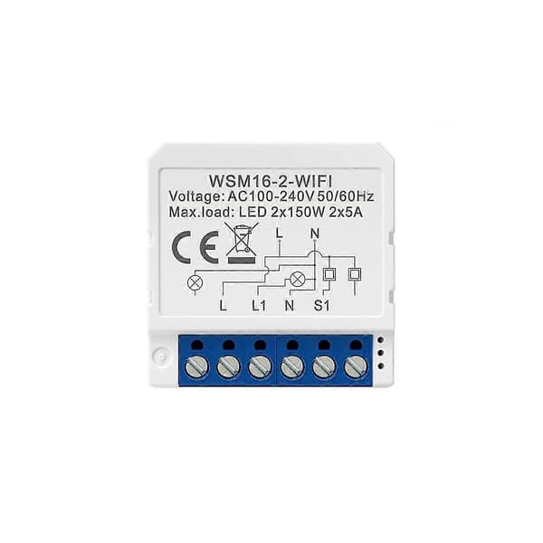 Wifi Smart Light Switch Module, tuya App Remote 2 Ways Control 2 Gang Mini Diy Breaker Work For , Go