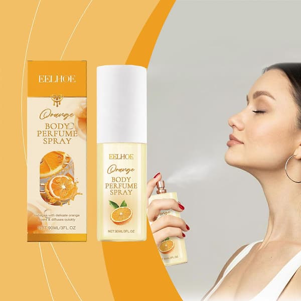 2 stk EELHOE Orange Body Parfymespray, Lett Frisk Fruktig Duft, Bærbar Duftspray