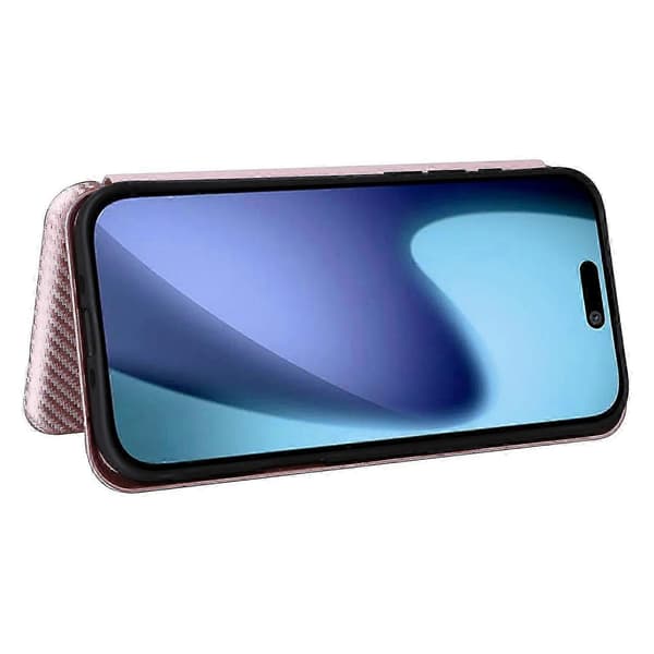 För iPhone 17 Air Fodral Kolfiber Textur Droppsäkert PU Läder Telefonfodral