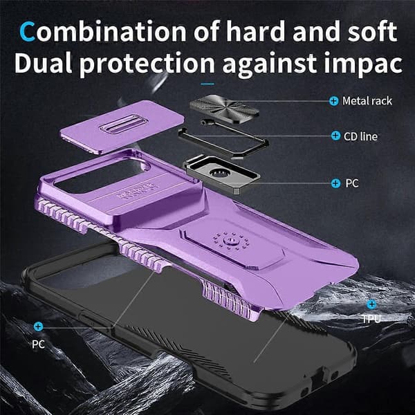 Kompatibel til iPhone 17 Air Case Camshield Stativ TPU + PC Anti-Slip Telefoncover