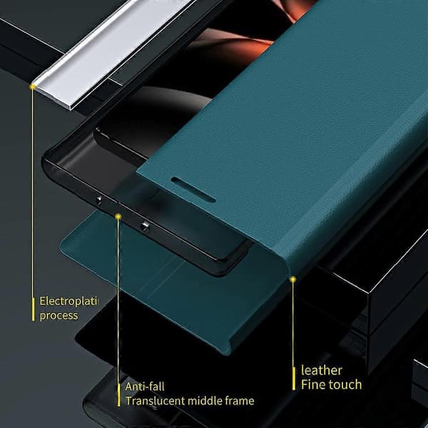 Kompatibel til iPhone 17 Air Case Anti-Drop Læder Telefoncover Med Stativ