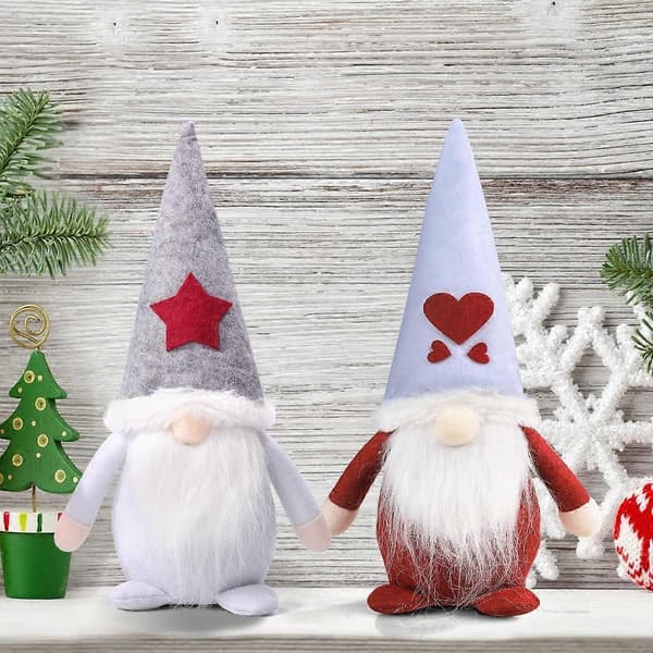 Yndige håndlavede jule-nissefigurer til festpynt - Sæt med 3