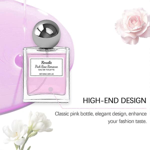Pink Rose Charm Parfyme, Langvarig Blomsterduft med Lavendel og Patchouli, 50ml