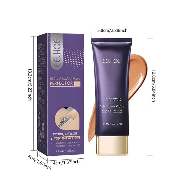 Body Coverage Perfector Vattentät Skönhetskropp för Ben Kroppsådror Ärr (Mörk Hud)
