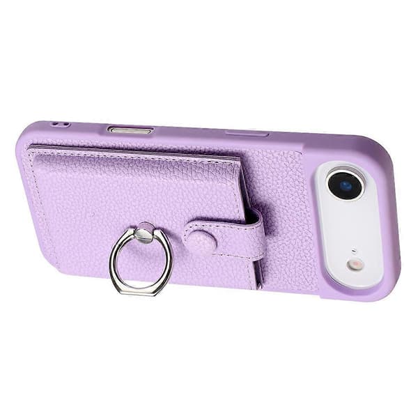 Kompatibel med iPhone 17 Air Cover med ringstativ, kortpladser, læderbagside