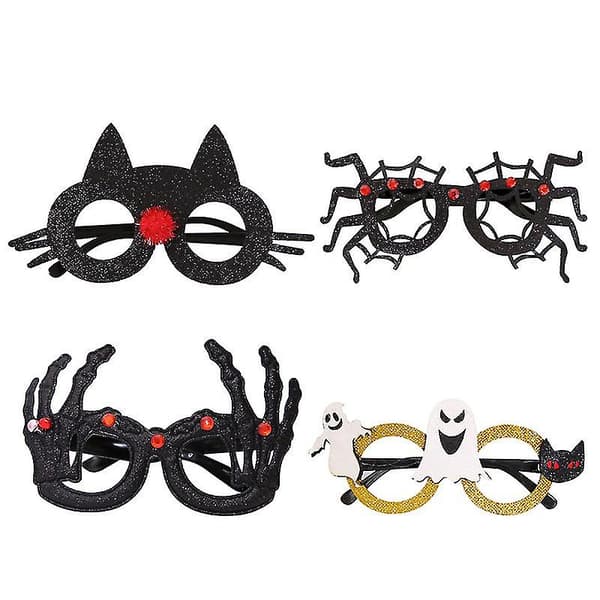 4 stk Halloween-briller til Halloween-dekor