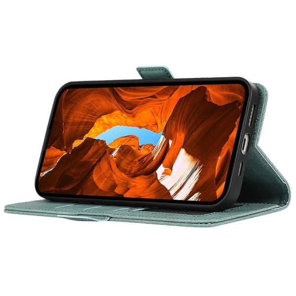ABEEL Til iPhone 17 Air Etui PU Læder Folio Stand View RFID Blokerende Telefoncover - Baby Blå