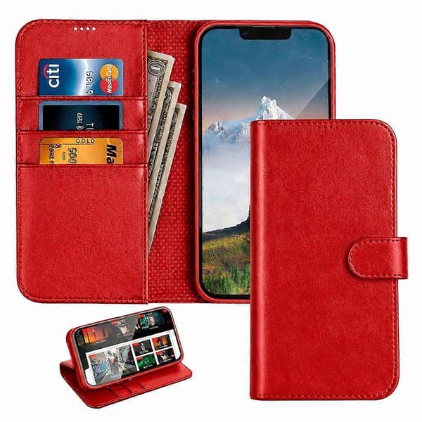 iPhone 17 Air - Book Case Mobile Wallet Red
