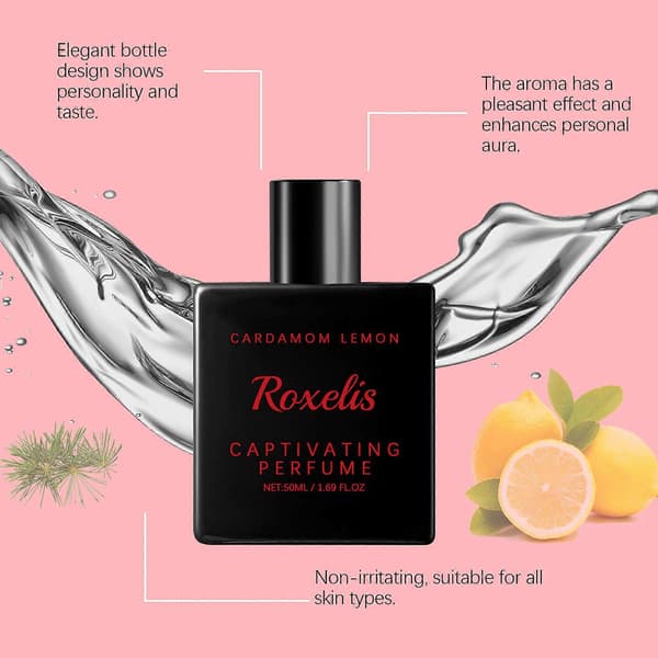 Kardemomme Citron Parfume, Langvarig Frisk Opkvikkende Duft til Daglig & Særlige Lejligheder, 50ml