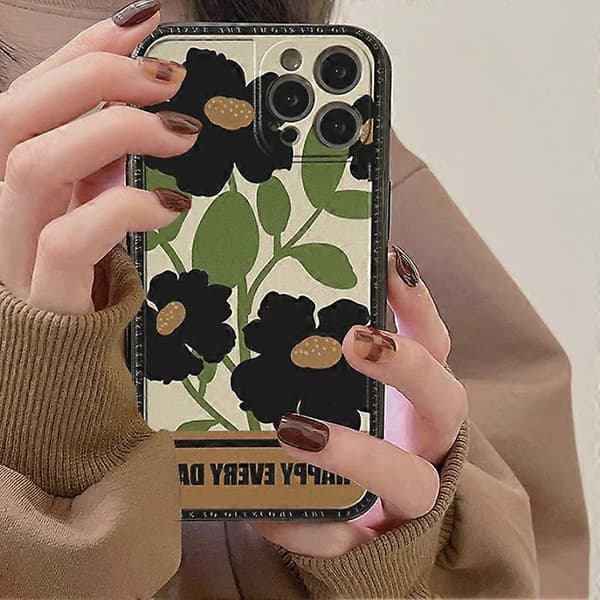 Blomsteretui til iPhone 13 Etui Blødt Klart TPU Silikone Gummietui