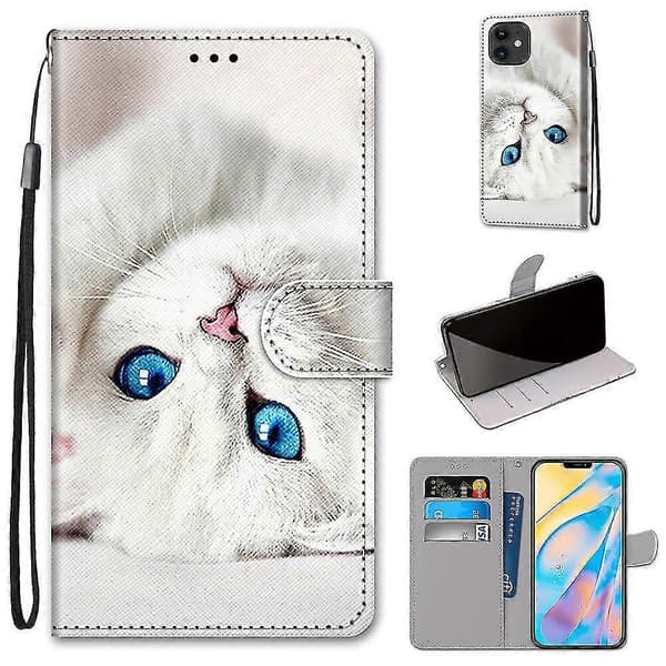 Fodral för iPhone 12 Vit Katt Mobilfodral