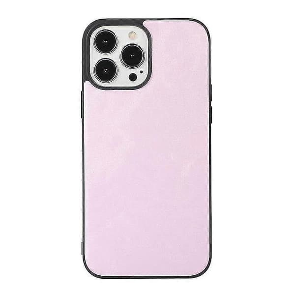 Til iPhone 13 Pro Max Kohud Tekstur PU Telefoncover (Pink)