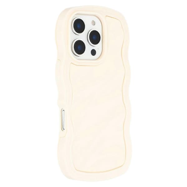 Til iPhone 16 Pro Max-deksel Bølget kant Støtsikkert TPU + PC-telefondeksel (hvit)