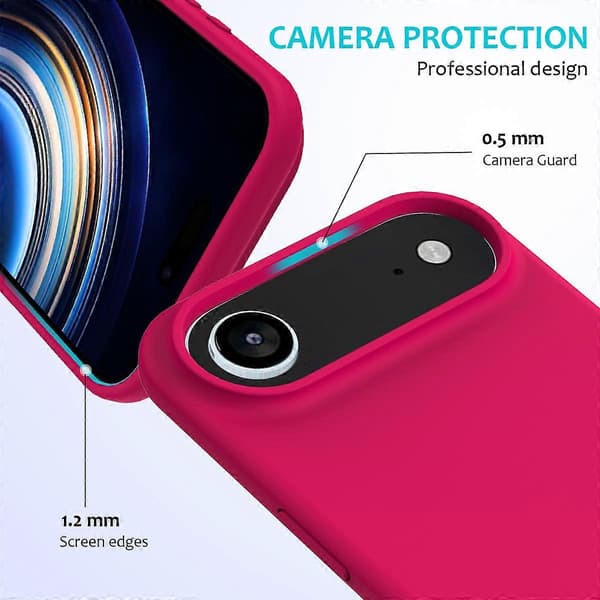 För iPhone 17 Air Fodral Droppsäkert Flytande Silikon Mjukt Foder Baksida Telefonfodral - Ros