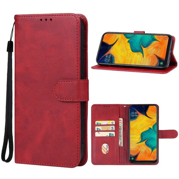 Til Samsung Galaxy A30 japansk version lædertelefonetui (rød)