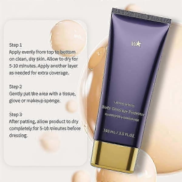 Kroppstäckande Perfector Vattentät Ben- och Kroppsmakeup - Tatueringstäckande Makeup - Lättviktig Naturlig 103ml