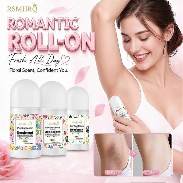 Roll-On Deodorant - 24H Svettkontroll Parfymdoft Hudvård Resevänlig 50ml
