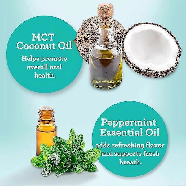 Coconuts Oil Pulling Munskölj Avancerad Oil Pulling för Fräsch Andedräkt för Daglig Munhälsa A