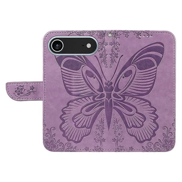 Til iPhone 17 Air Cover Sommerfuglemønster PU Læder Folio Flip Telefoncover
