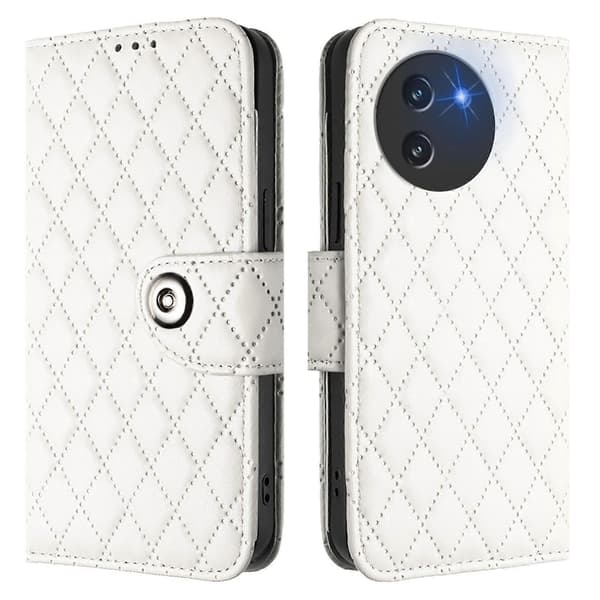 Rhombisk Textur Flip Läder Telefonfodral med Snodd (För Doogee Note 59 5G / Note 59 Pro)